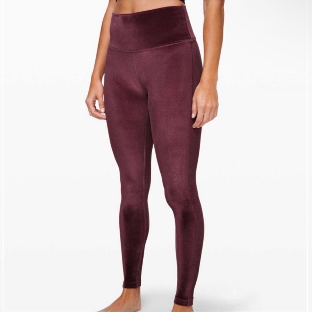 LULULEMON | Special Edition Wunder Lounge Velvet Garnet Leggings Women’s Size 12 - Picture 4 of 14